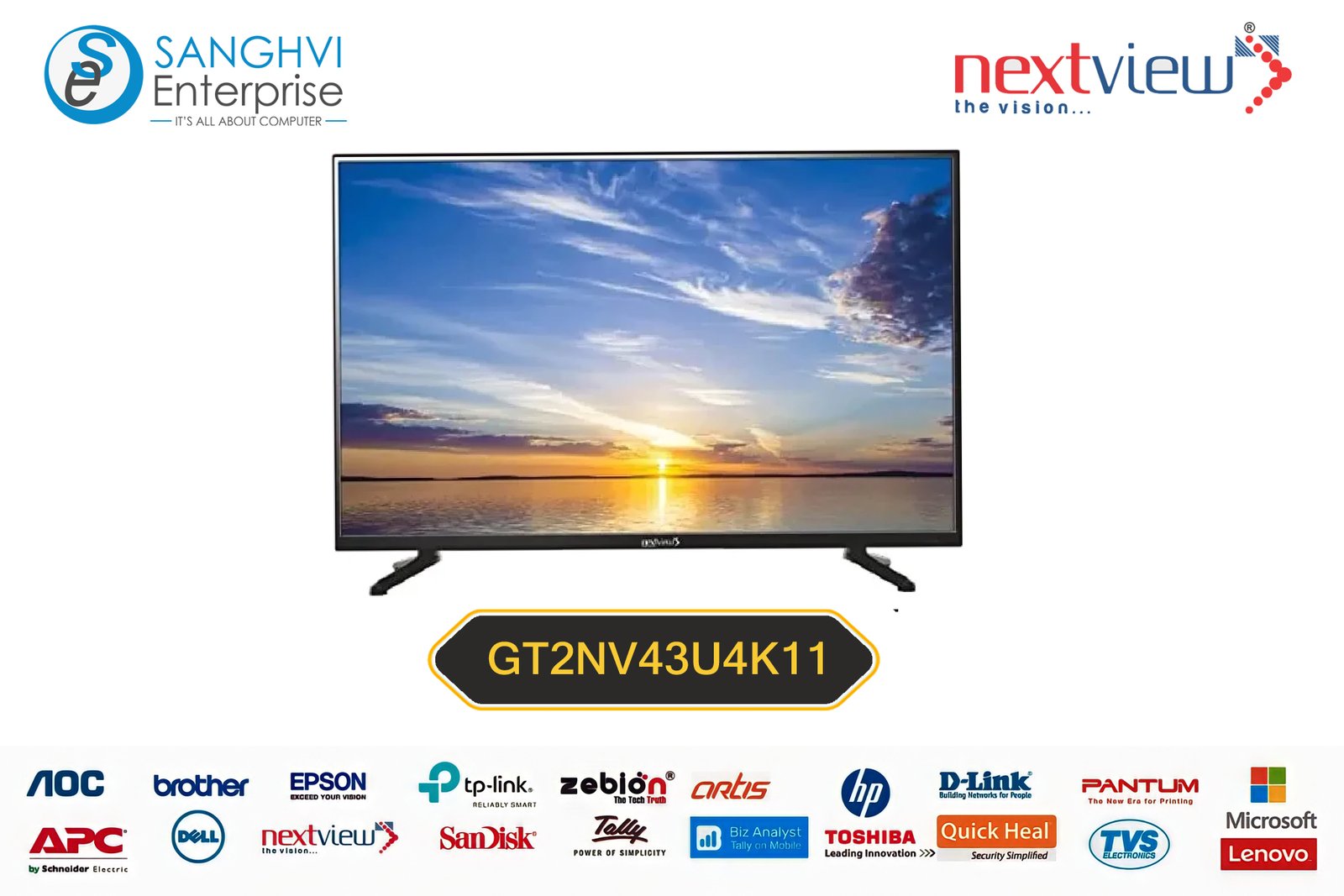 Nextview LED GT2NV43U4K11 4K Android Smart LED TV, Screen Size: 43 Inch
