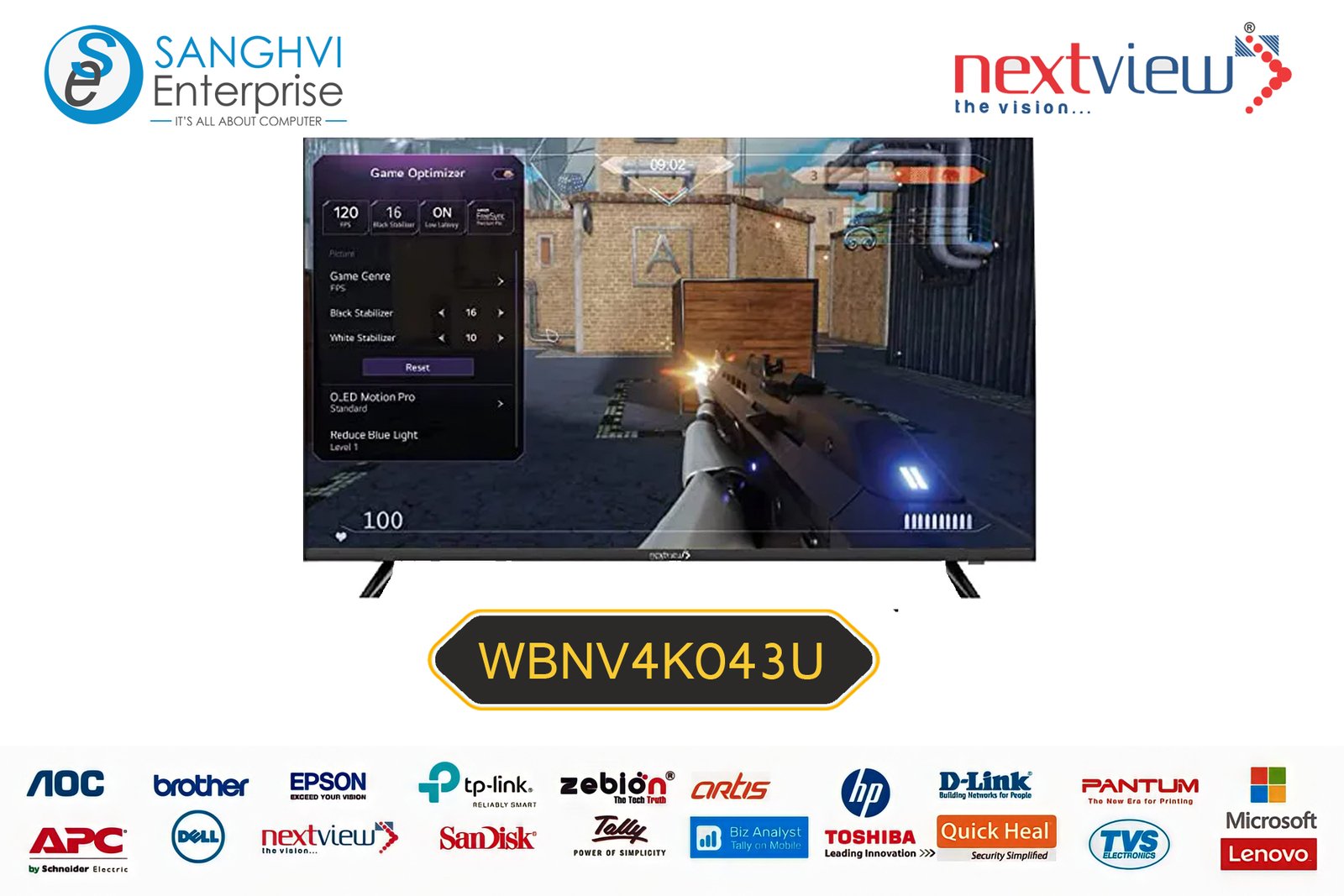 Nextview WBNV4K043U 43 inch 3840 x 2160 pixels 4K UHD Web OS Smart TV
