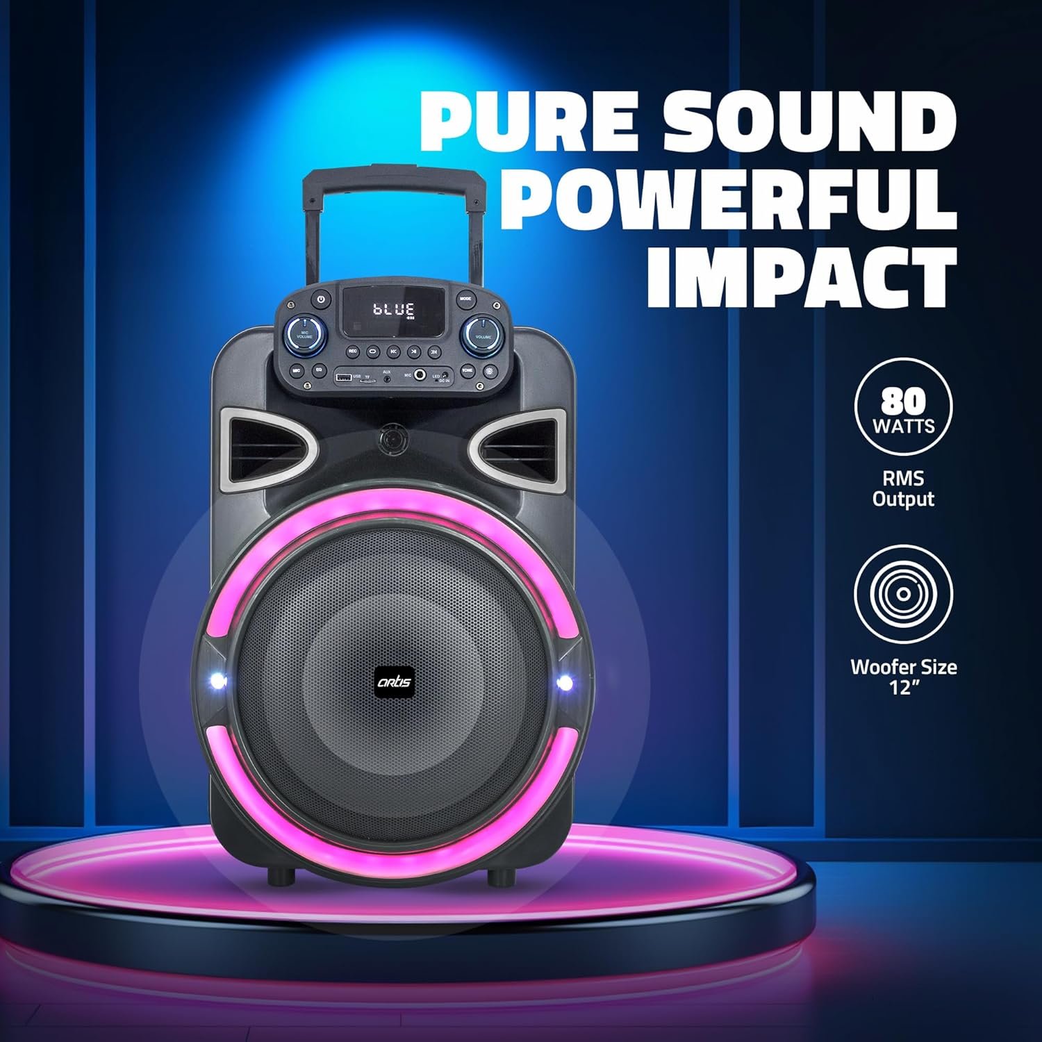 Artis SoundMax 2000 80W Wireless Bluetooth Artis SoundMax 2000 80W Wireless Bluetooth