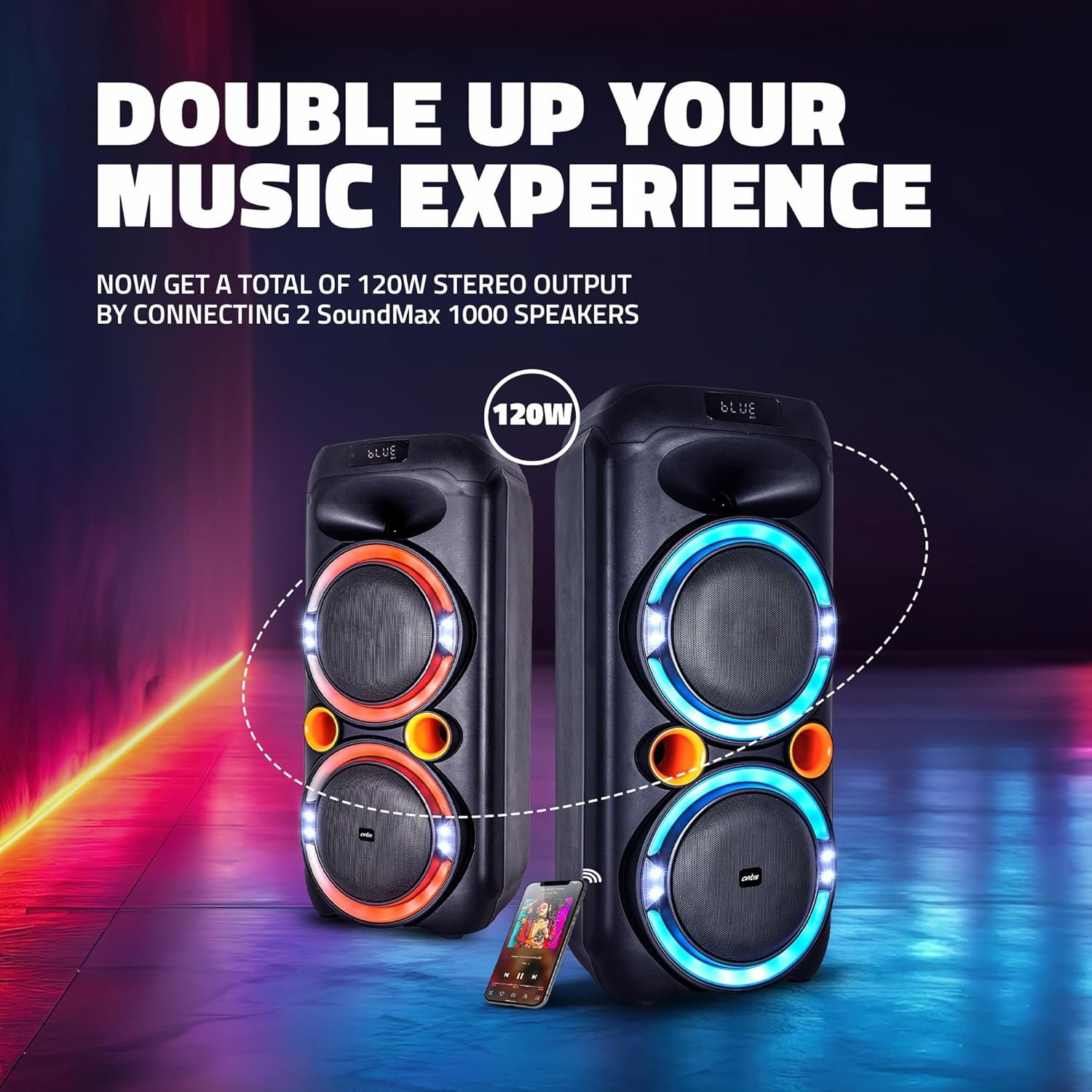 Artis Speaker SoundMax 1000 60W Wireless Bluetooth Party Speaker