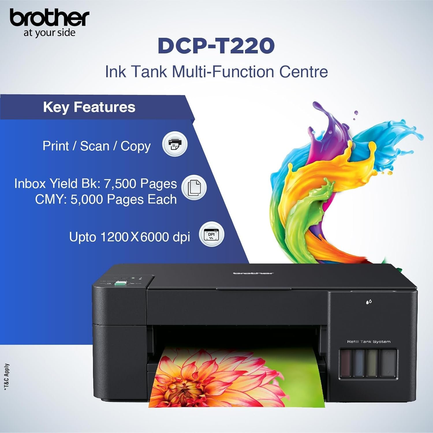 Brother Printer DCP-T220 All-in One Ink Tank Refill System
