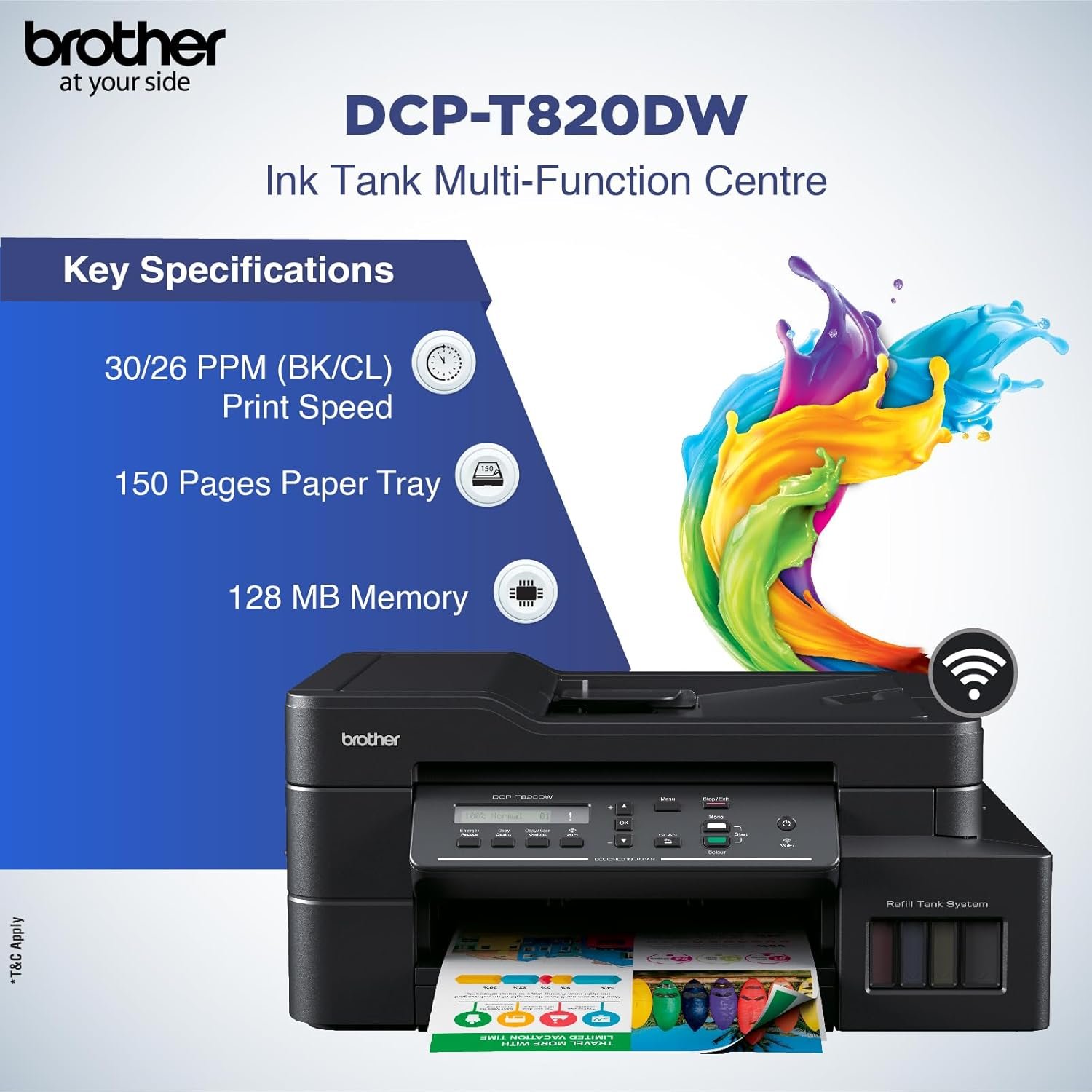 Brother Printer  DCP-T820DW WIFI Auto Duplex Color Multifunction