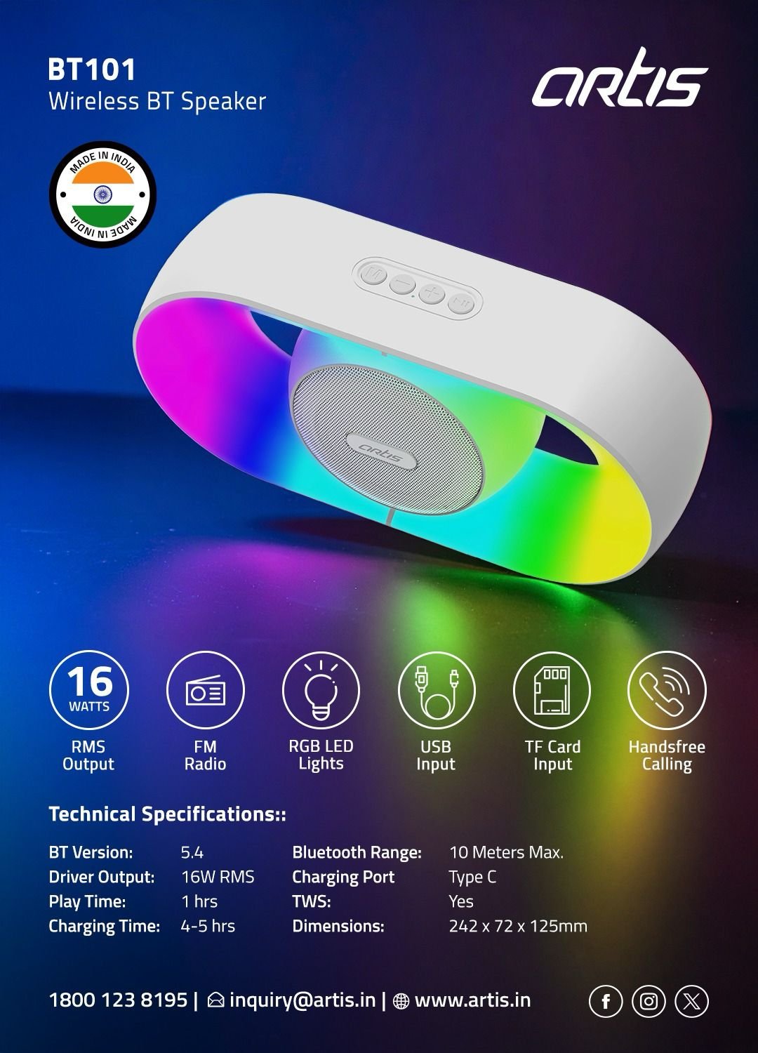 Artis Spicker BT101 wireless Bluetooth Speaker