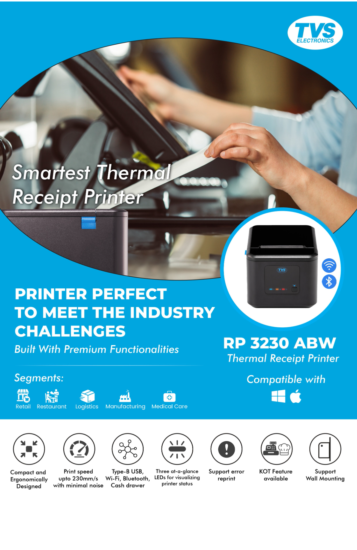 TVS ELECTRONICS RP 3230 ABW 3″ Receipt Printer