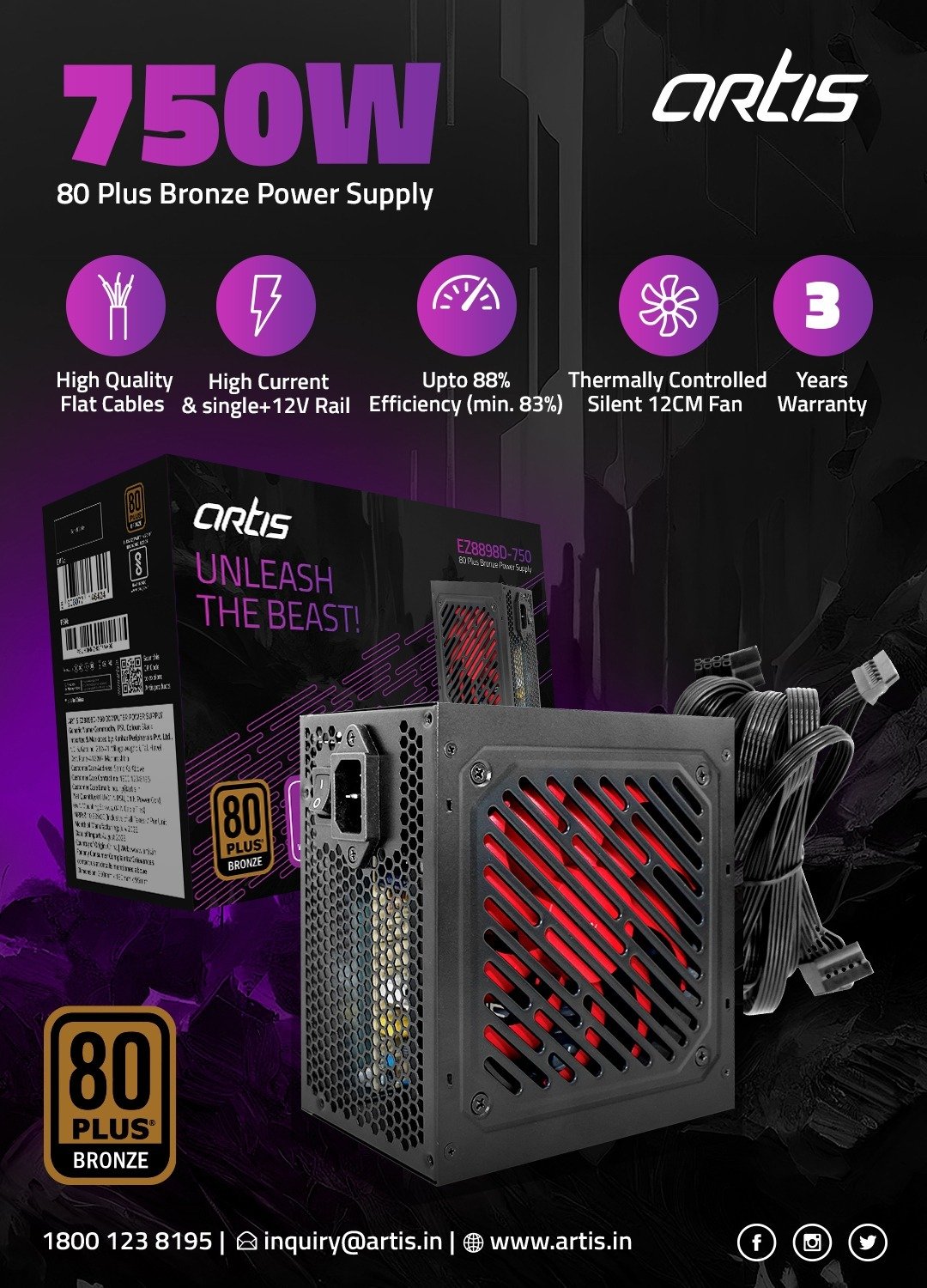 Artis VIP 750 Watt SMPS Power Supply Unit