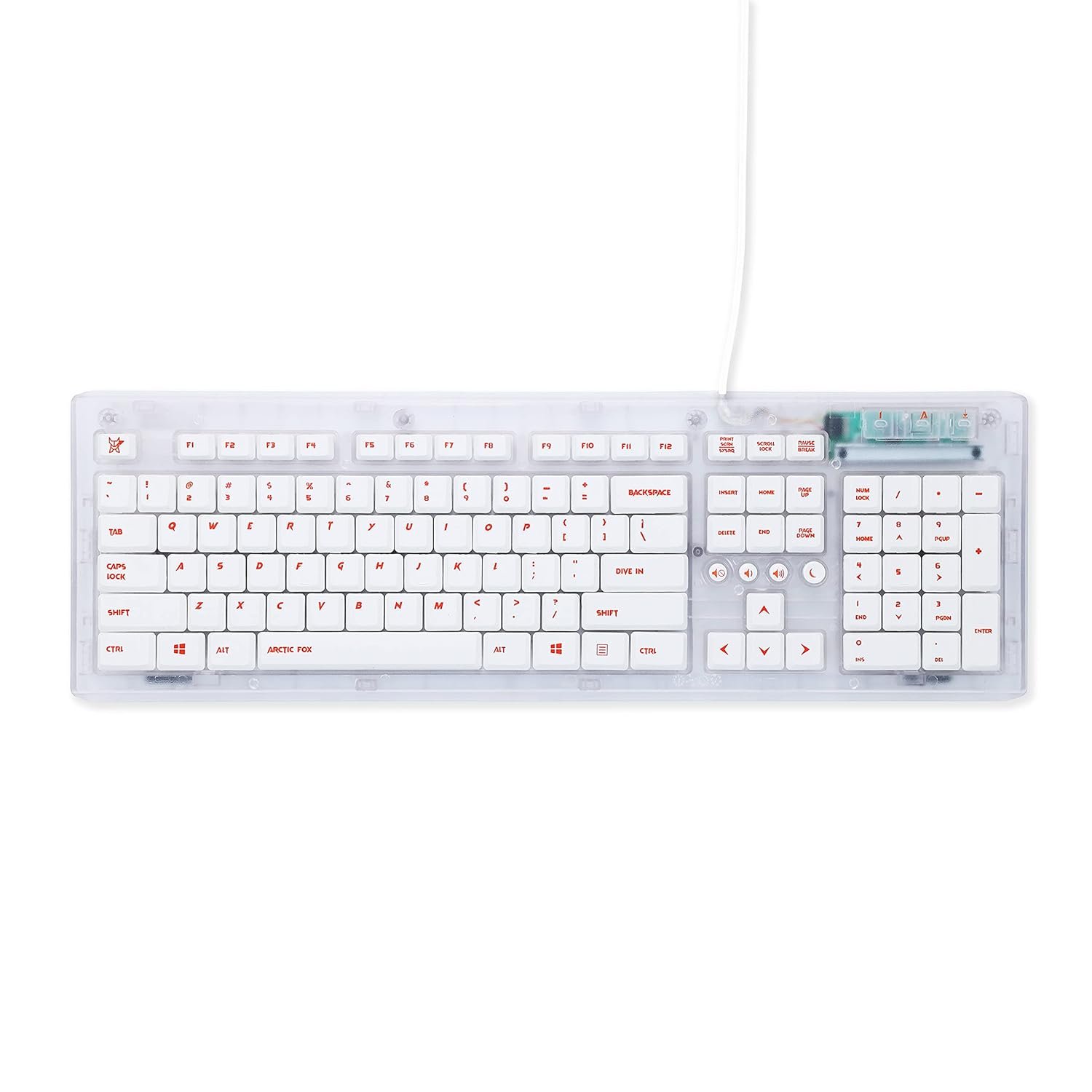 KEYBOARD KB ARCTIC FOX CRYSTAL WIRED WHITE