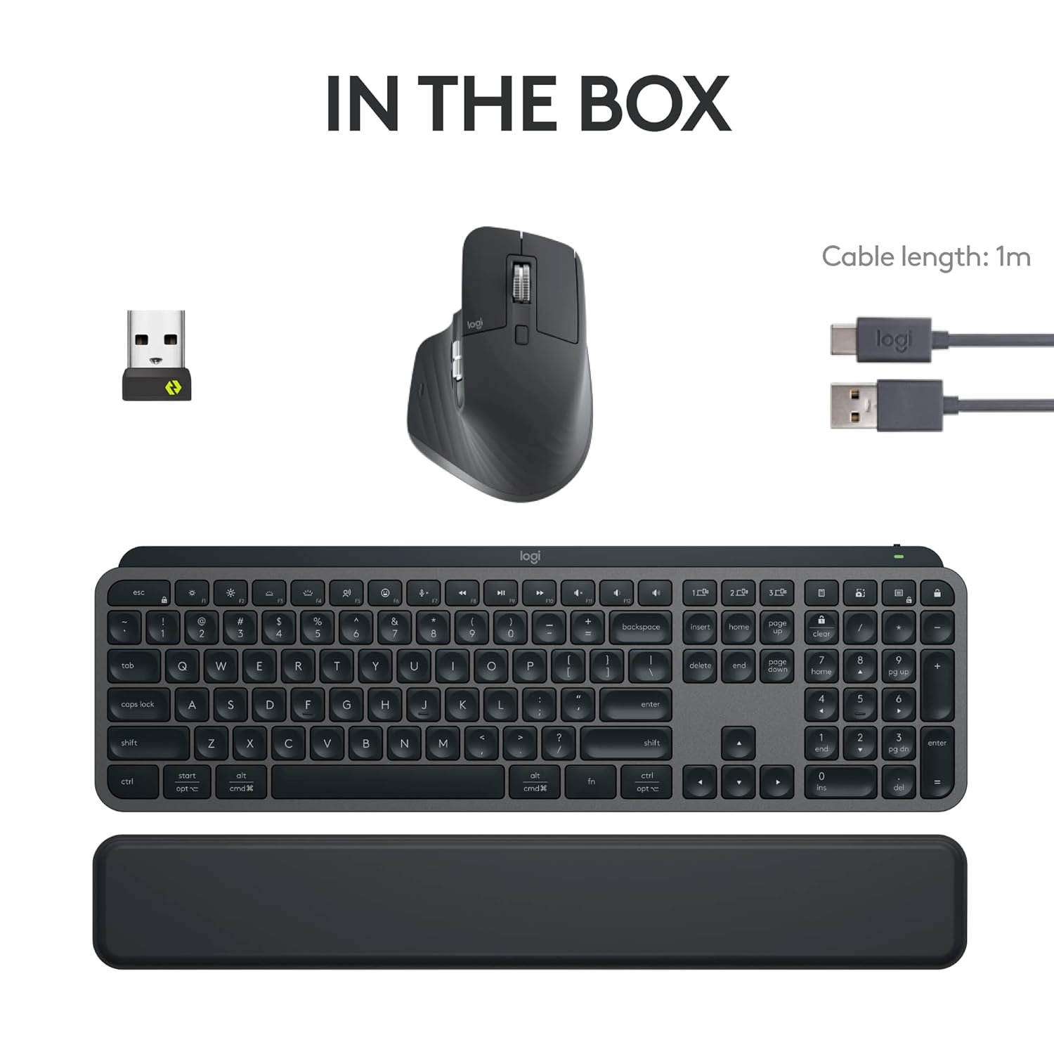 Logitech MX Keys S Combo – Performance Wireless Keyboard and Mouse with Palm Rest