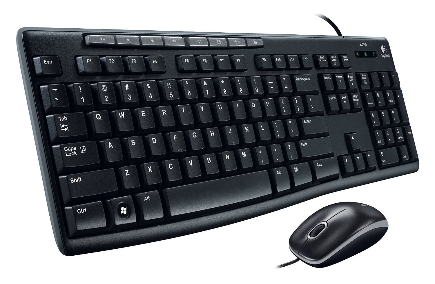 Logitech Media Set MK200 Full-Size Wired Keyboard and High-Definition Optical Mouse Set Brand: Logitech