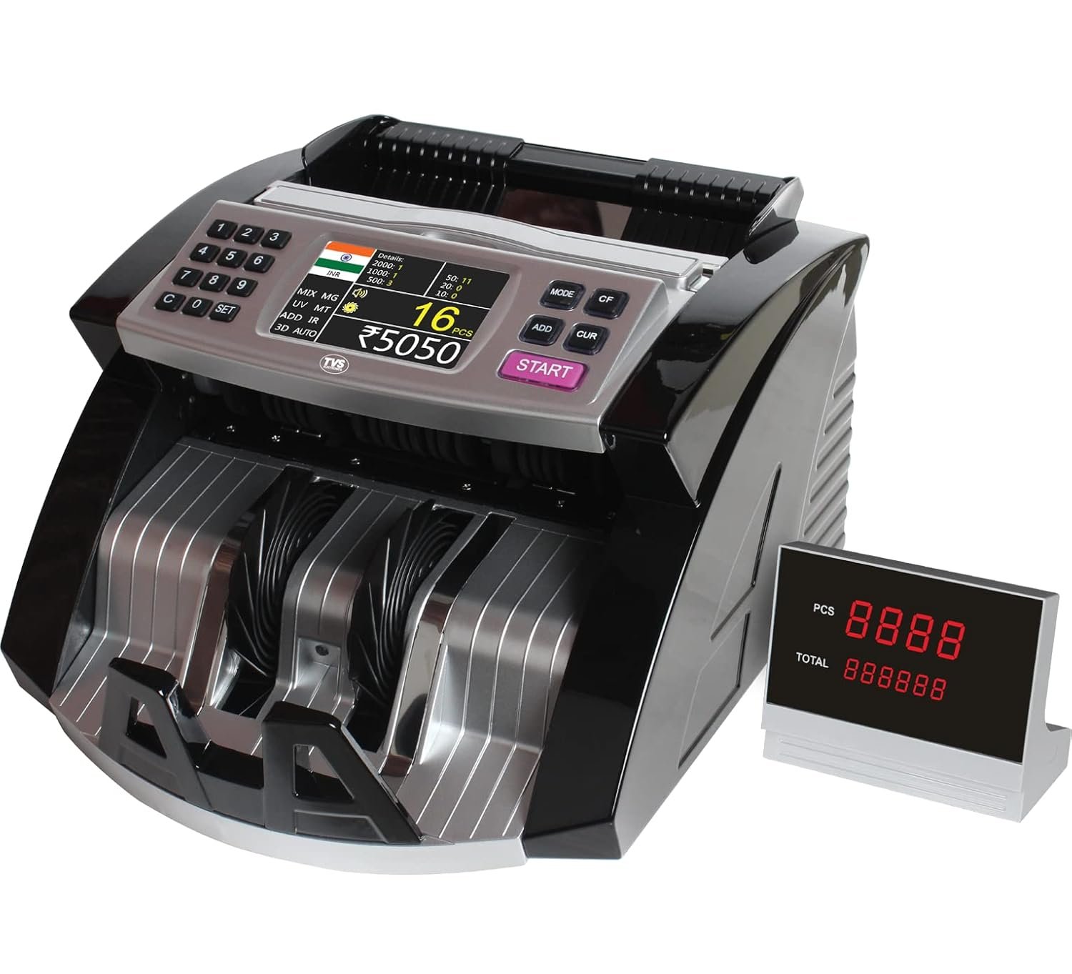 TVS Electronics CC-453 Star+ Mixed Value Currency Counter with TFT Display |